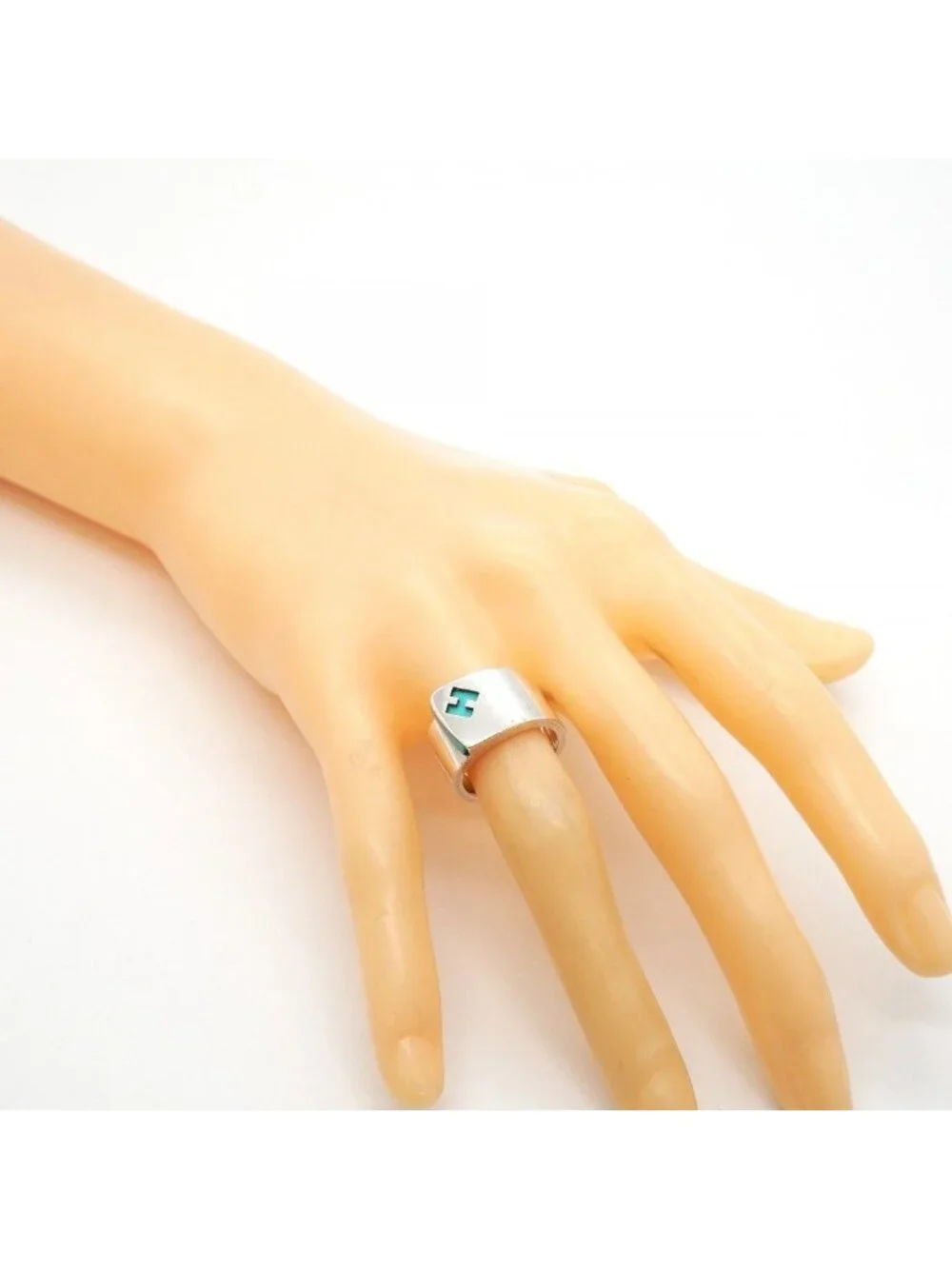 Hermes Ring Candy 925 Sterling Silver Blue
